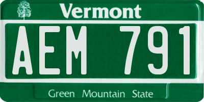 VT license plate AEM791