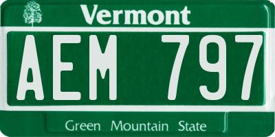 VT license plate AEM797