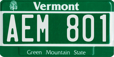 VT license plate AEM801