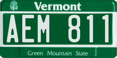 VT license plate AEM811