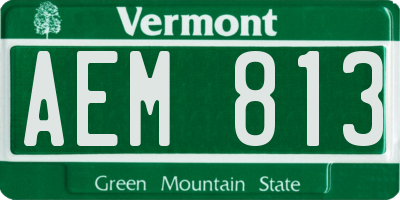 VT license plate AEM813