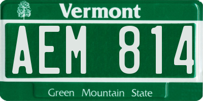 VT license plate AEM814