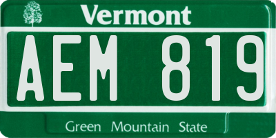 VT license plate AEM819