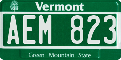 VT license plate AEM823