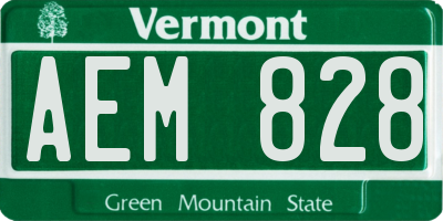 VT license plate AEM828