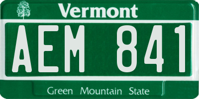 VT license plate AEM841
