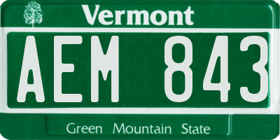 VT license plate AEM843