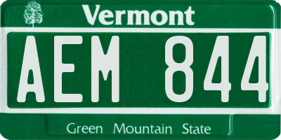 VT license plate AEM844