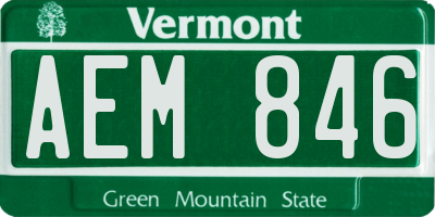 VT license plate AEM846