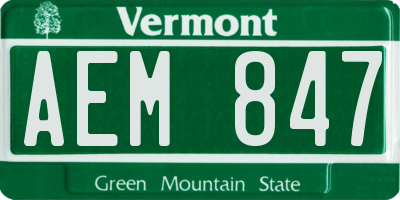 VT license plate AEM847