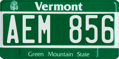 VT license plate AEM856