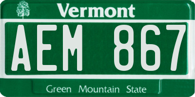VT license plate AEM867