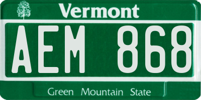 VT license plate AEM868