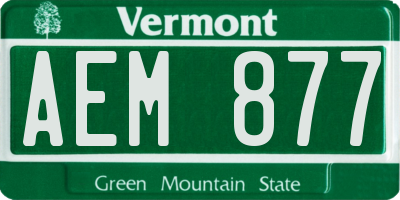 VT license plate AEM877