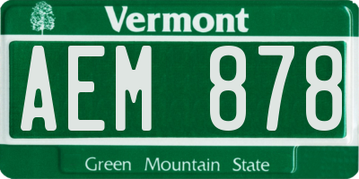 VT license plate AEM878