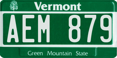 VT license plate AEM879