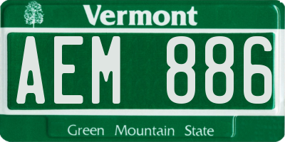 VT license plate AEM886
