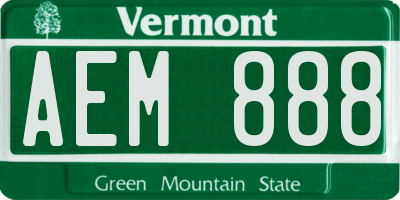 VT license plate AEM888