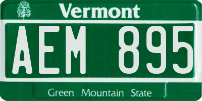 VT license plate AEM895