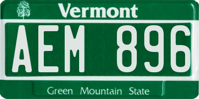 VT license plate AEM896