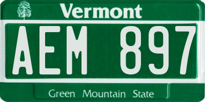 VT license plate AEM897