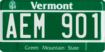 VT license plate AEM901