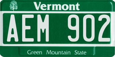 VT license plate AEM902