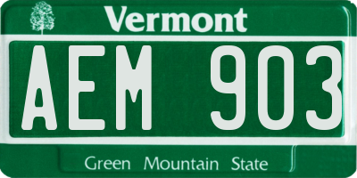 VT license plate AEM903