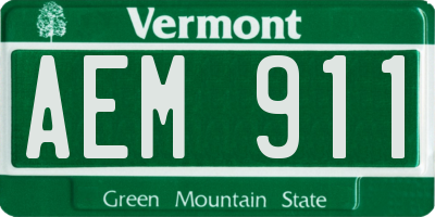 VT license plate AEM911