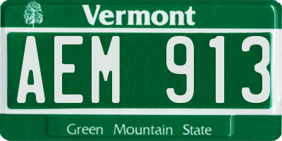 VT license plate AEM913