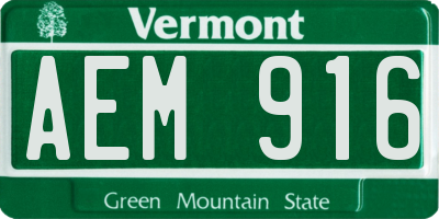 VT license plate AEM916