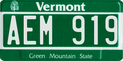 VT license plate AEM919