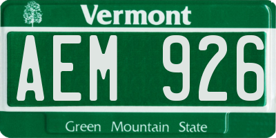VT license plate AEM926