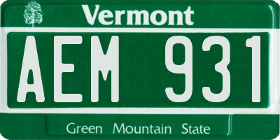 VT license plate AEM931