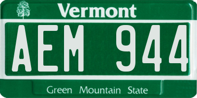 VT license plate AEM944