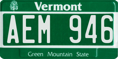 VT license plate AEM946