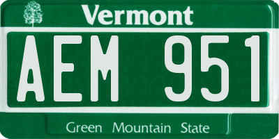 VT license plate AEM951