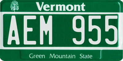 VT license plate AEM955