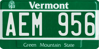 VT license plate AEM956