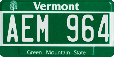 VT license plate AEM964