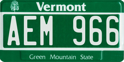 VT license plate AEM966