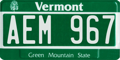 VT license plate AEM967