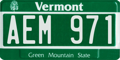 VT license plate AEM971
