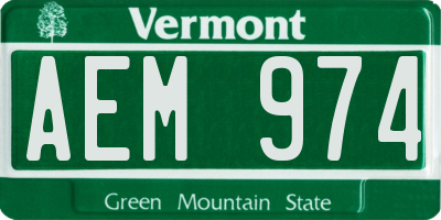 VT license plate AEM974