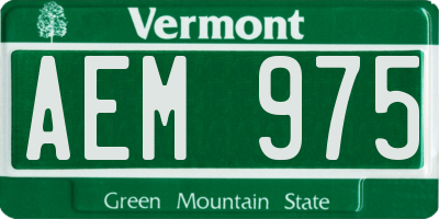 VT license plate AEM975