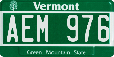 VT license plate AEM976