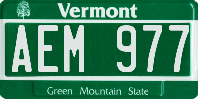VT license plate AEM977