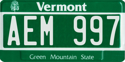 VT license plate AEM997