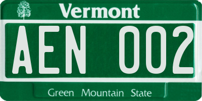 VT license plate AEN002