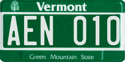 VT license plate AEN010